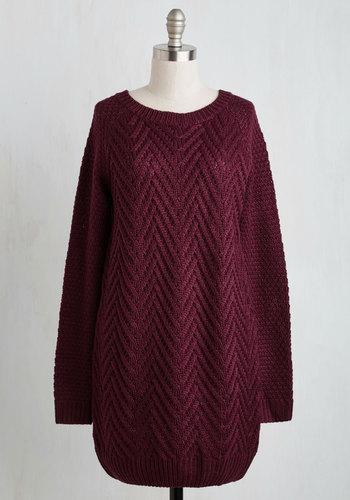 Ksjknitwearlimited Fireside By Side Sweater In Burgundy