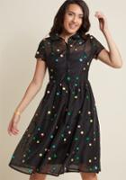 Modcloth Doting On Dots Midi Shirt Dress In Xl