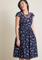 Emilyandfin Emily And Fin Unmatched Panache Midi Dress In Airplanes In Xl