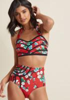 Highdivebymodcloth Set The Serene Swimsuit Bottom In Botanical Red In 2x