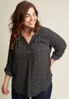 Modcloth Pam Breeze-ly Long Sleeve Tunic In Confetti In L