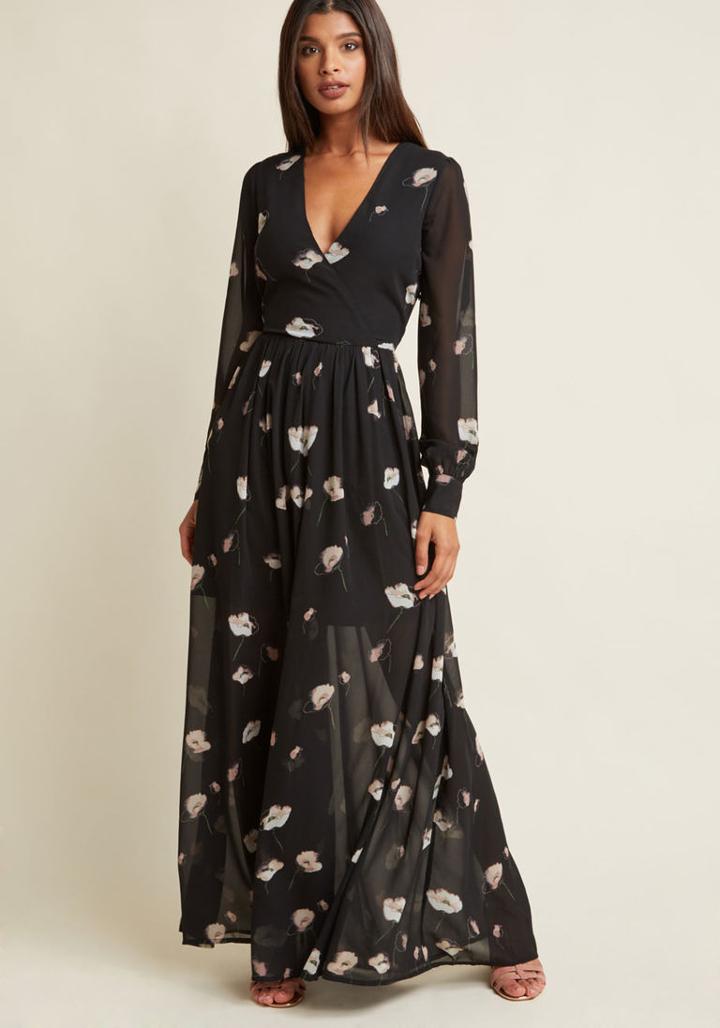 Modcloth Marveled Mystique Floral Maxi Dress In L