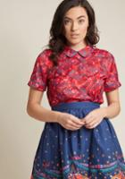 Modcloth Short Sleeve Top With Trimmed Collar In 4x