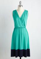 Modcloth Comely As No Surprise Dress In Turquoise In S