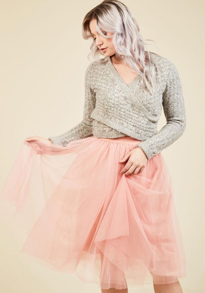 Modcloth It's Never Tulle Late A-line Skirt In S
