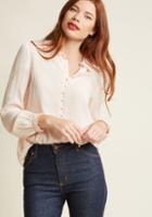 Modcloth Ladylike Button-up Top In Blush In L