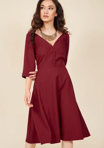  Flair For The Era Midi Dress In Xl