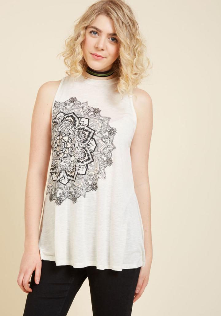 Modcloth Posh Power Tank Top In Ivory In 3x