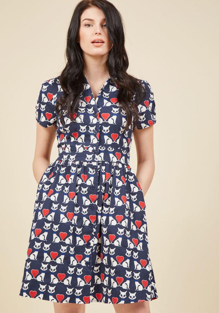  Summer School Cool Shirt Dress In Kitties In S
