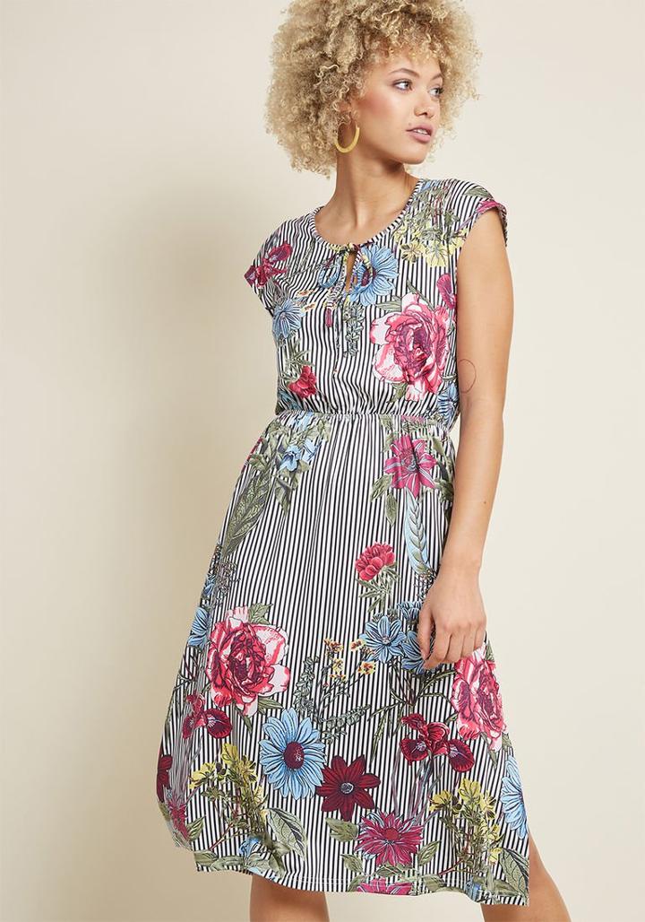 Modcloth Surefire Fun Knit Midi Dress In Print Mix In 3x