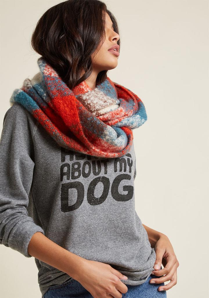 Modcloth Cozy And Colorful Circle Scarf