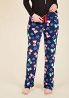 Modcloth Plush And Pull Lounge Pants In Santa Bears In M