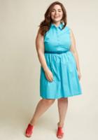 Modcloth Fits The Function Shirt Dress In Aqua In Xl