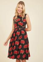  Too Much Fun A-line Dress In Poinsettias - Long In Xs