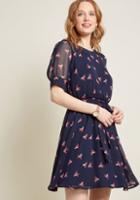Modcloth Short-sleeved A-line Work Dress In Birds In 2x