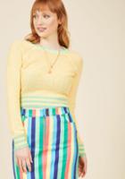 Modcloth Midtown Mixer Sweater In Buttercup In M