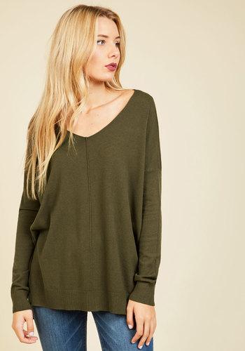  Double Lunch Date Sweater In Olive In M