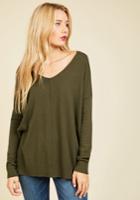  Double Lunch Date Sweater In Olive In M