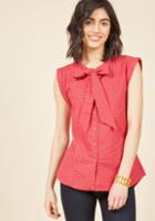  Willow The Wisp Button-up Top In Dotted Red In Xl