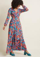 Modcloth Fully Fab Long Sleeve Maxi Dress In M