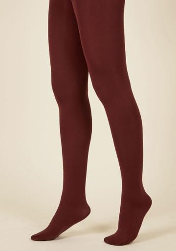 Modcloth Accent Your Ensemble Tights In Merlot