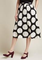 Modcloth Woven A-line Skirt With Pockets In Black Dot In 4x