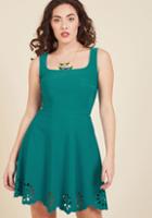 Modcloth Eyelet Getaway A-line Dress In Peacock