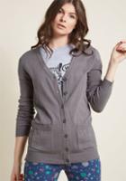 Modcloth Have A Good Knit Cardigan In Grey In 3x