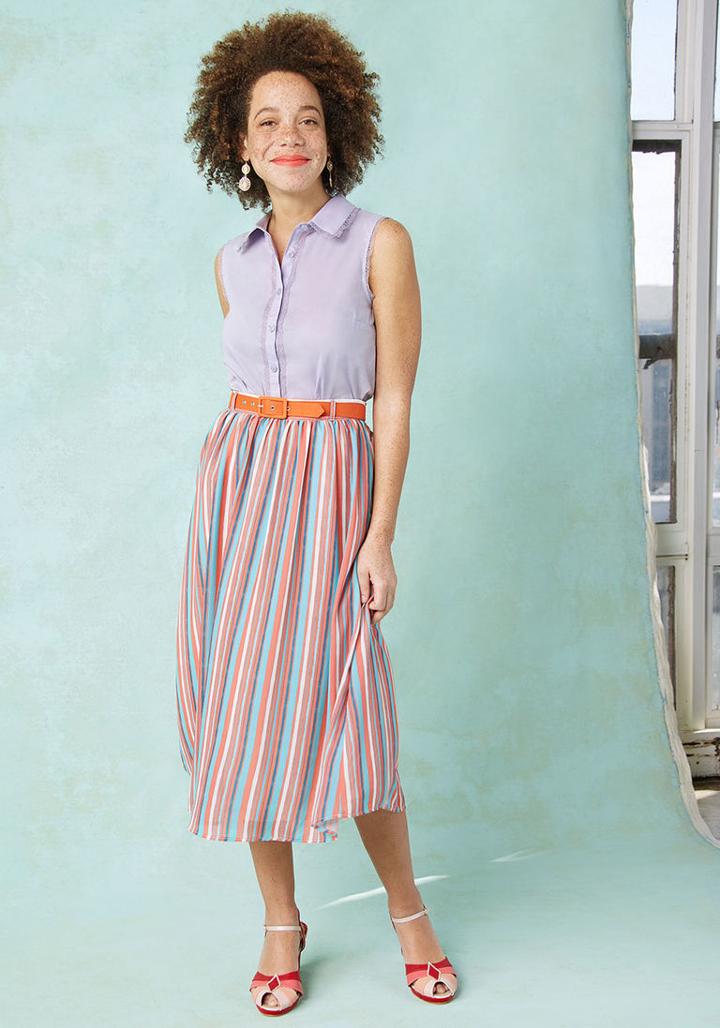  Vibrant By Virtue Midi Skirt In 2x