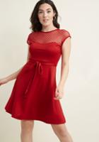 Modcloth The Answer Is Sheer Knit Dress In Red Hearts In L