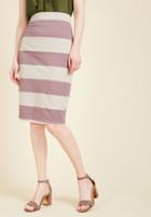 Modcloth The Type For Stripes Pencil Skirt In Lilac