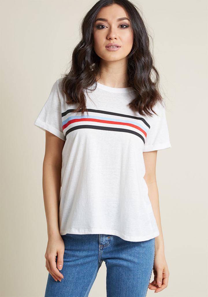 Modcloth Nineties Ease Striped T-shirt In 3x