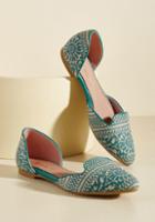 Modcloth Well-stepped Flat In Lagoon