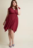 Modcloth Verified Vacationer Knit Dress In Merlot In 2x