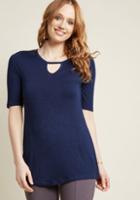 Modcloth Simple Is In Keyhole Top In Navy In S