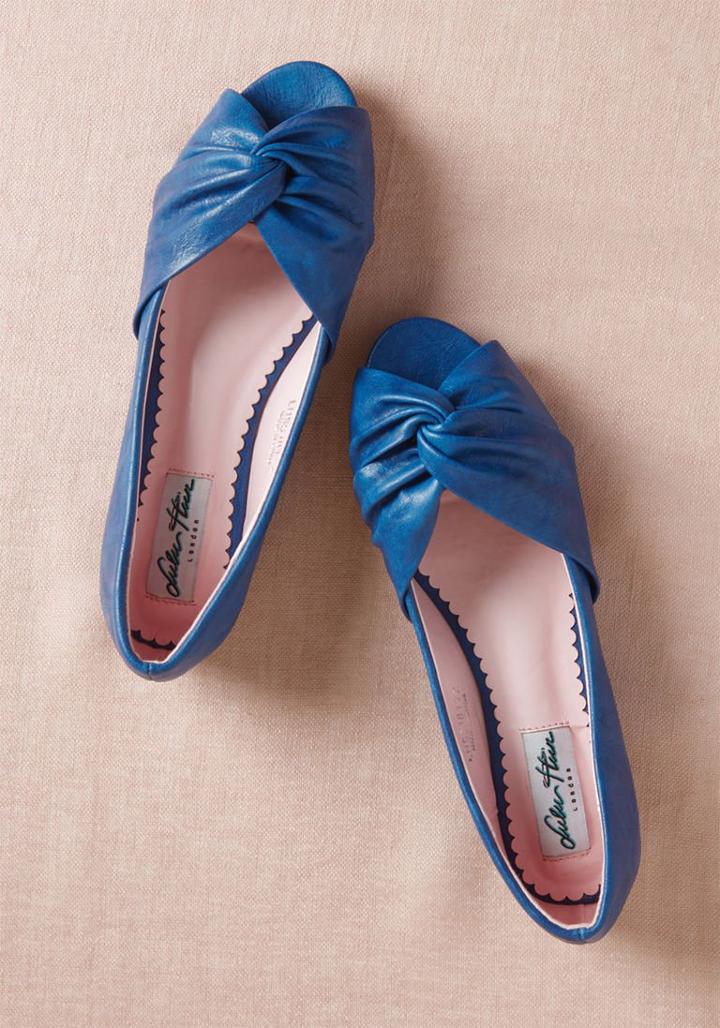 Collectif Panache On Parade Peep Toe Flat In 3 Uk