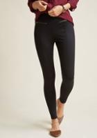 Modcloth Ponte Leggings With Zippers In Black In M