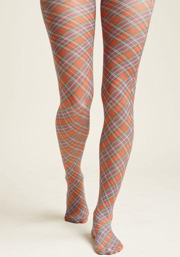 Modcloth The Good With The Plaid Tights In 3x