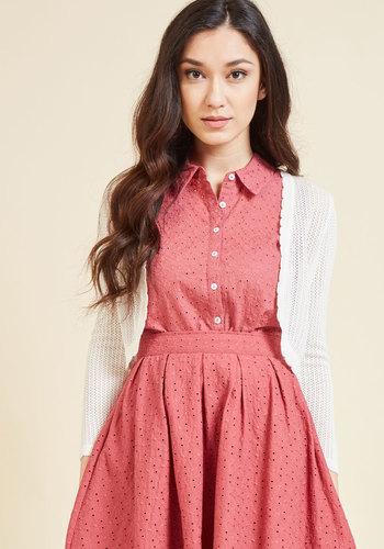  Pointelle Belle Cardigan In White In M