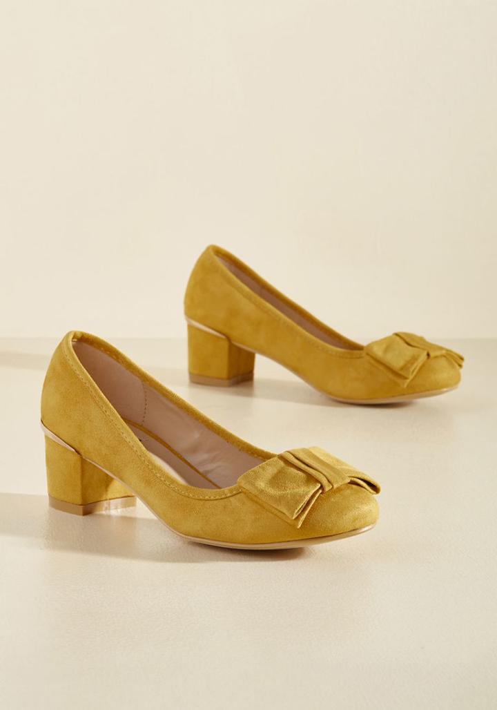Modcloth Go For Glam Vegan Heel In Marigold