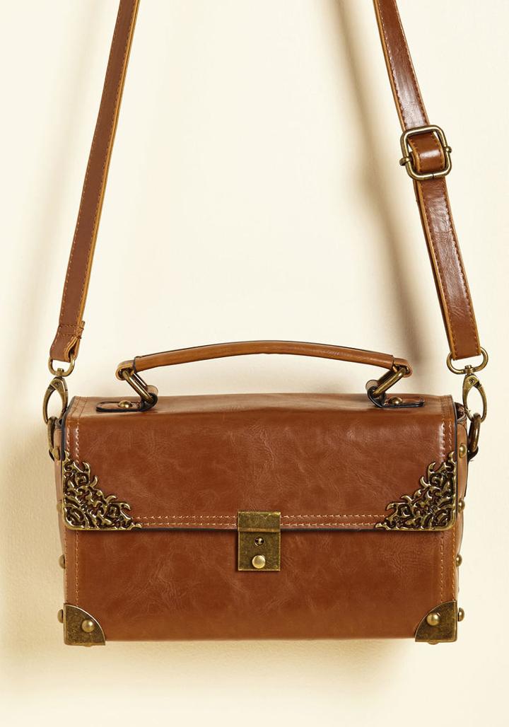 Modcloth Scrapbook Ending Bag In Cognac