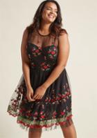 Modcloth Party Perfect Embroidered Dress In S