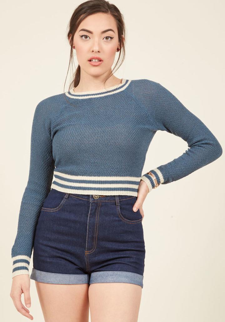 Modcloth Midtown Mixer Sweater In Navy