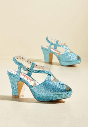  Shimmer On High Peep Toe Heel In 6