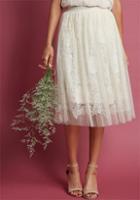 Modcloth Indulge In Joy A-line Skirt In Ivory