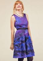  Festive Frondescence A-line Dress In Midnight Mountain In Xs