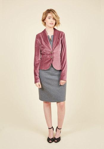  Velvet Executive Blazer In Mauve In Xs