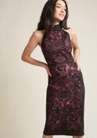 Modcloth Alluring Atmosphere Embroidered Sheath Dress In 6 (uk)