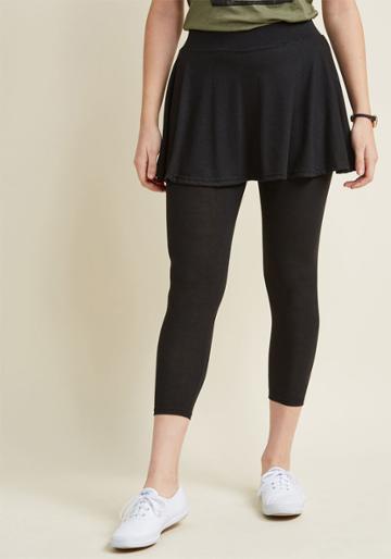 Modcloth Skirt With The Idea Leggings In Black In S