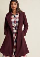 Modcloth Set For The Solstice Coat In Wine In 4x